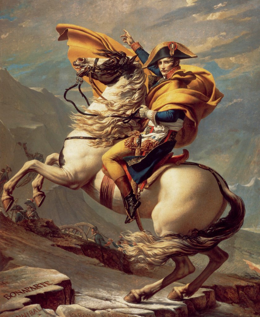 David, Jacques-Louis: "Napoleon Crossing the Alps" (1800 version)