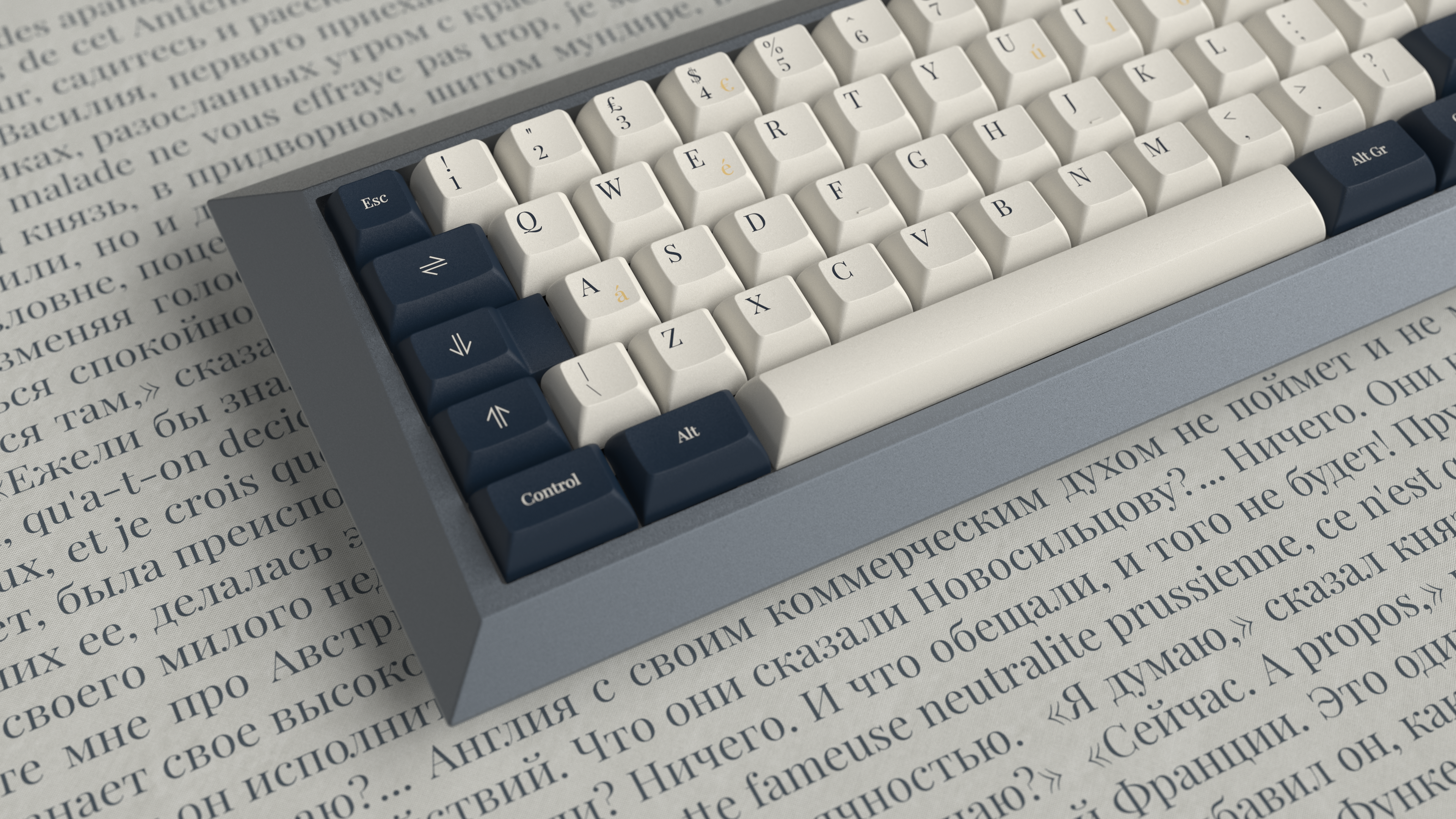 Wellington Alphas and British Navy Alt TKL Mods kit on Conone by kindakeyboards. Render by manzel.