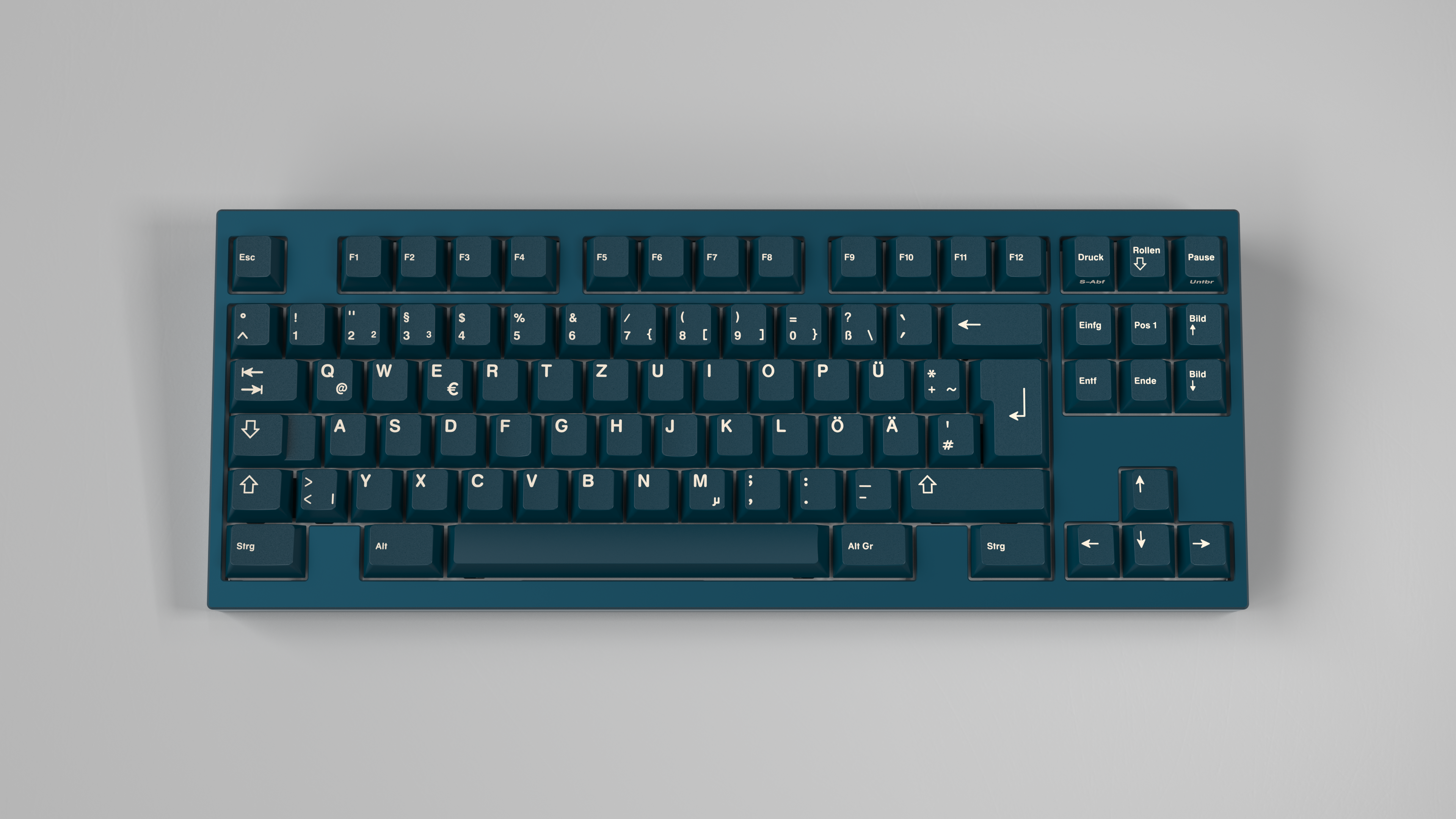 GMK CYL Prussian Blue on an ISO-DE TKL