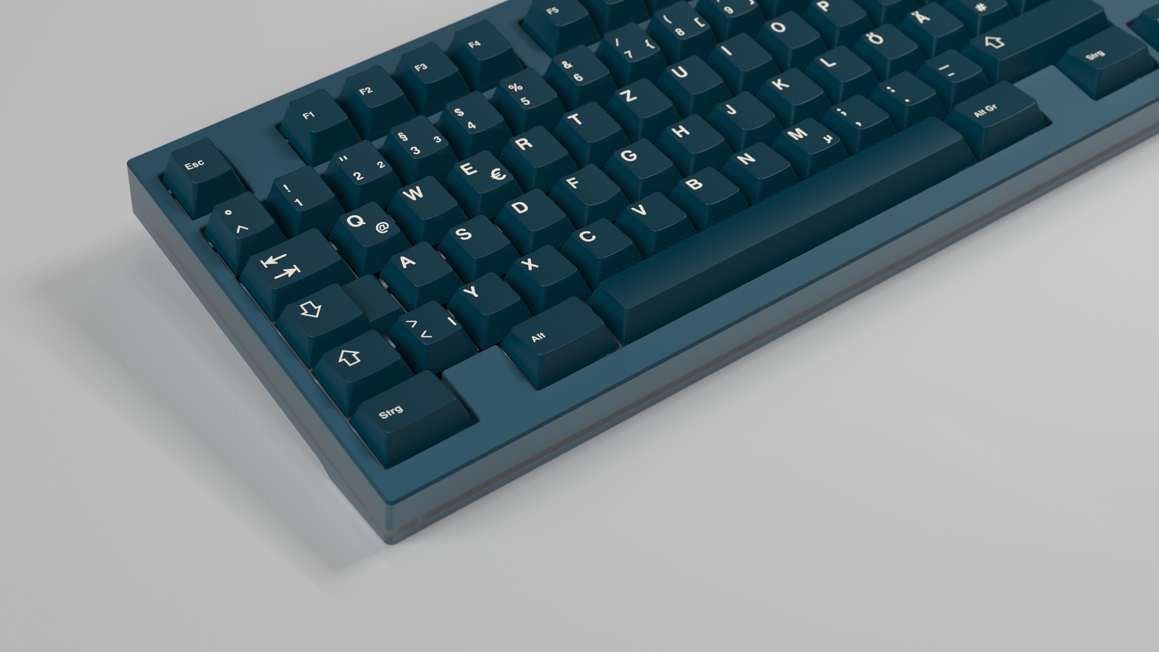 GMK CYL Prussian Blue on an ISO-DE TKL