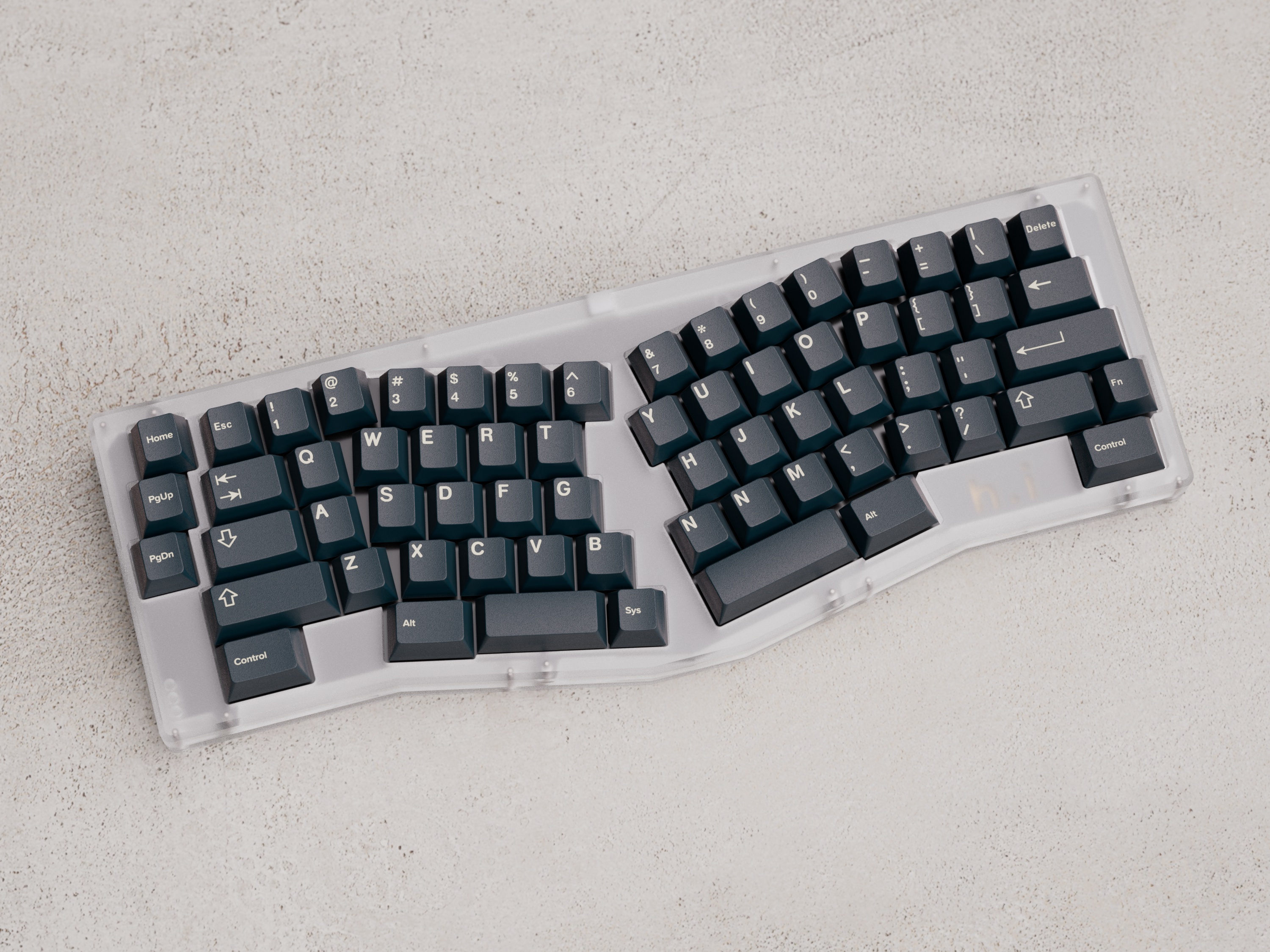 GMK CYL Prussian Blue on an Amano keyboard