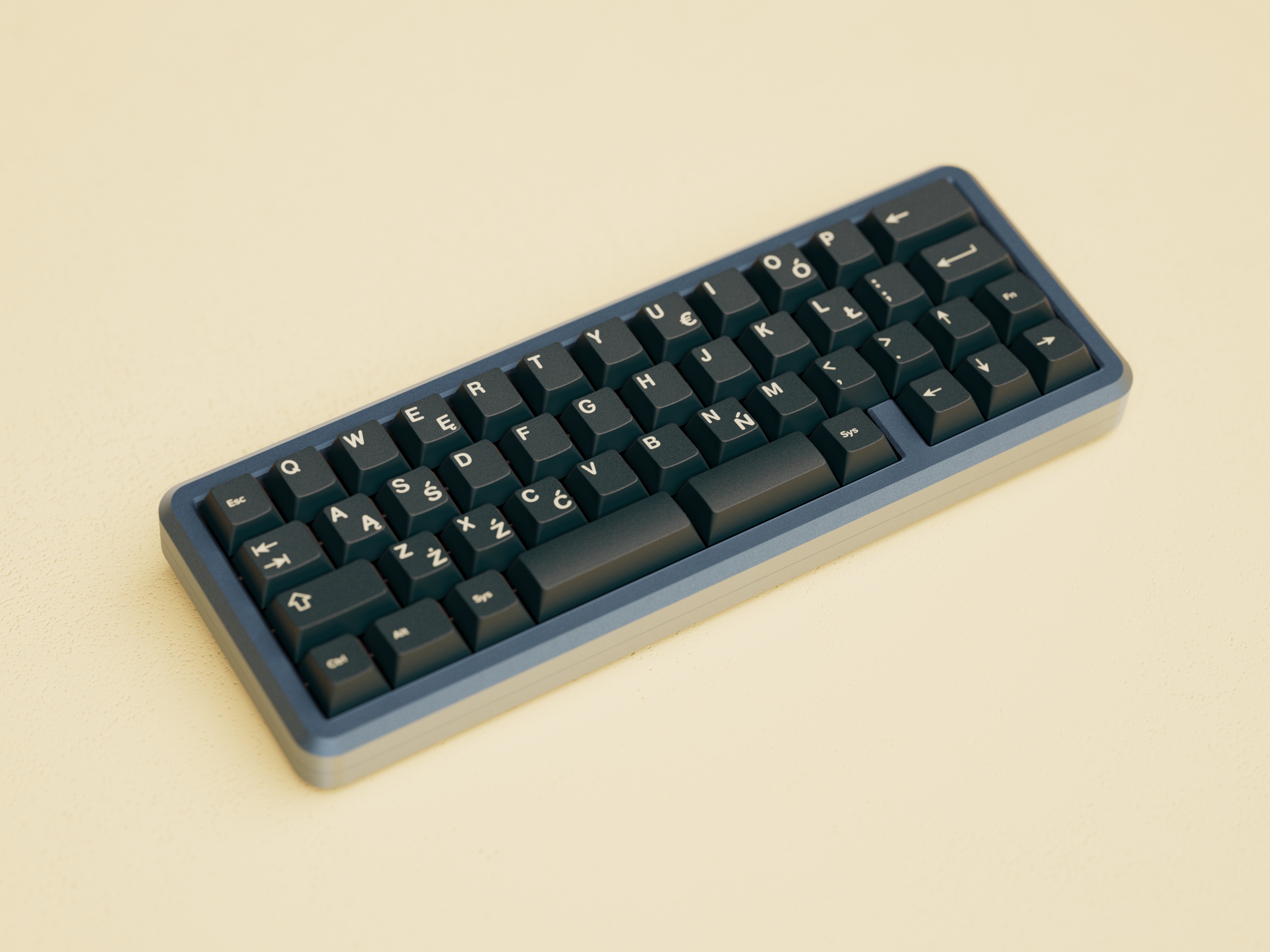 GMK CYL Prussian Blue on an MB44 Keyboard