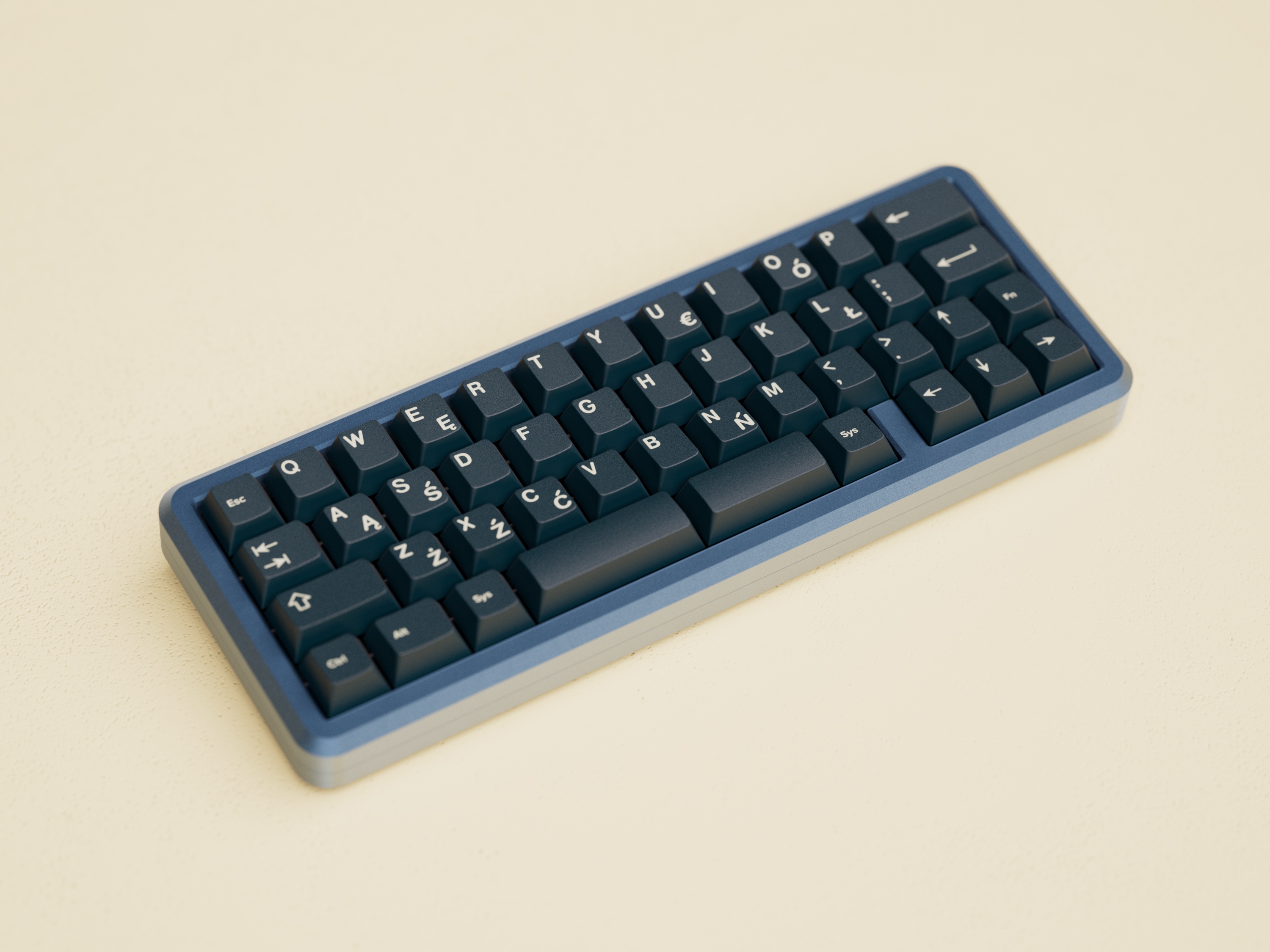 GMK CYL Prussian Blue on an MB44 Keyboard