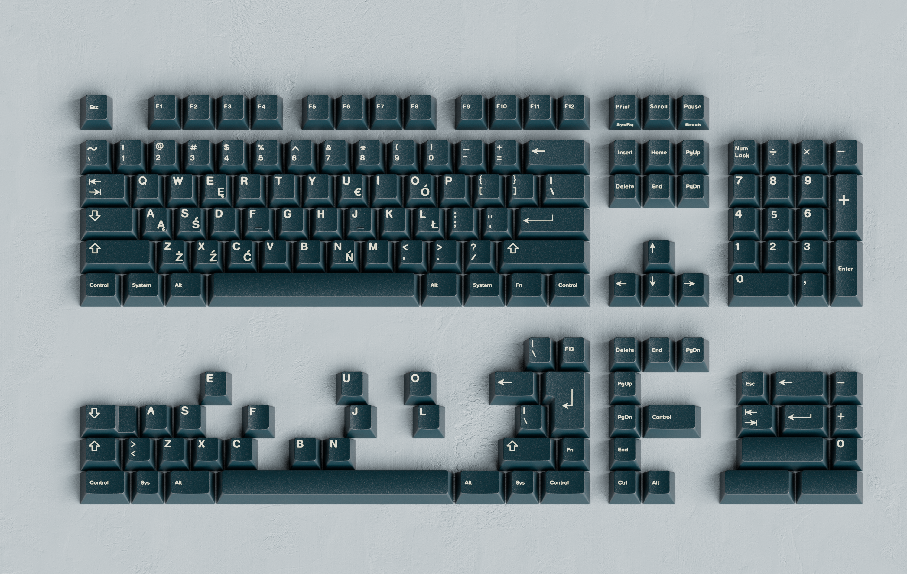 GMK CYL Prussian Blue Base Kit (unlabeled)